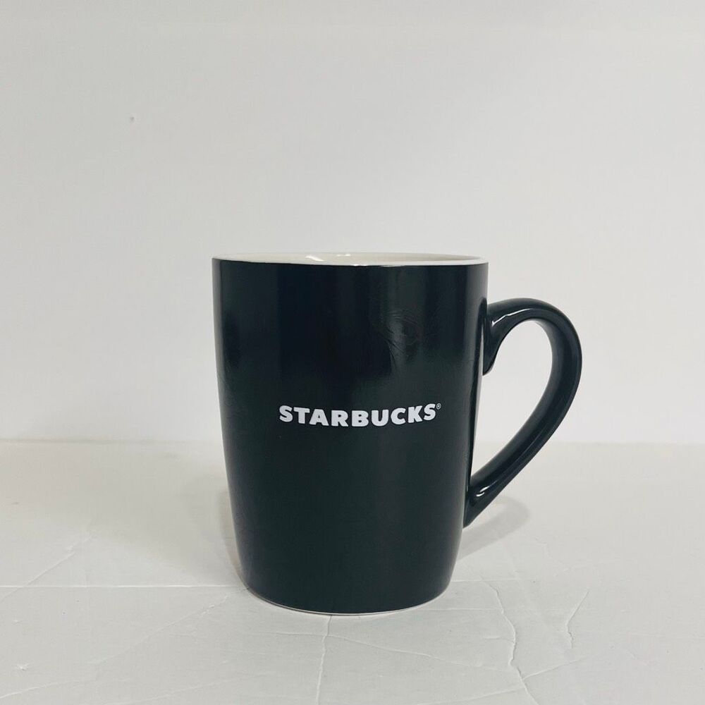 Starbucks 2020 Black With Floral Etched Design Mug   10 oz